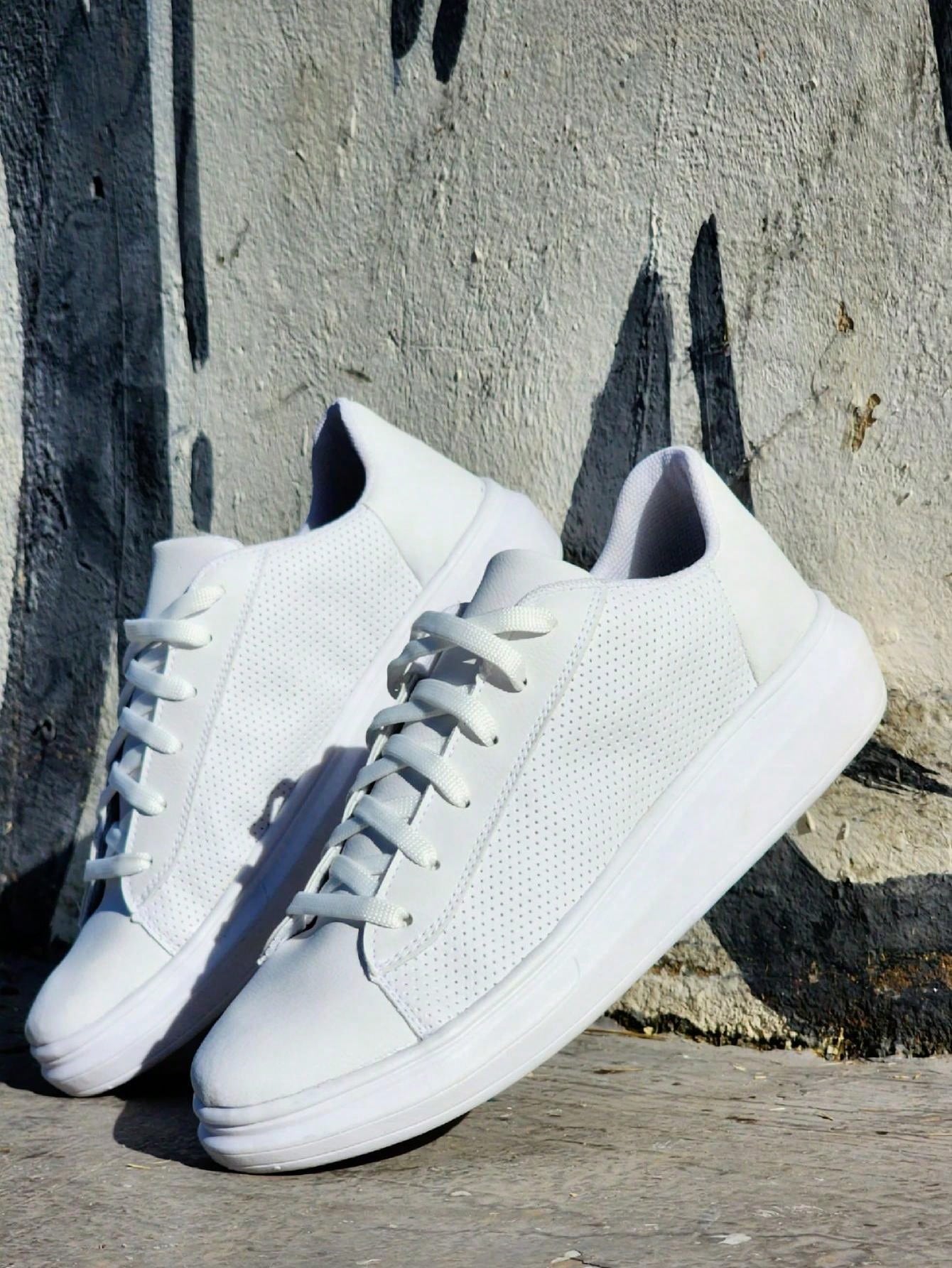 Tênis Casual Cano Baixo Respirável Solado Alto