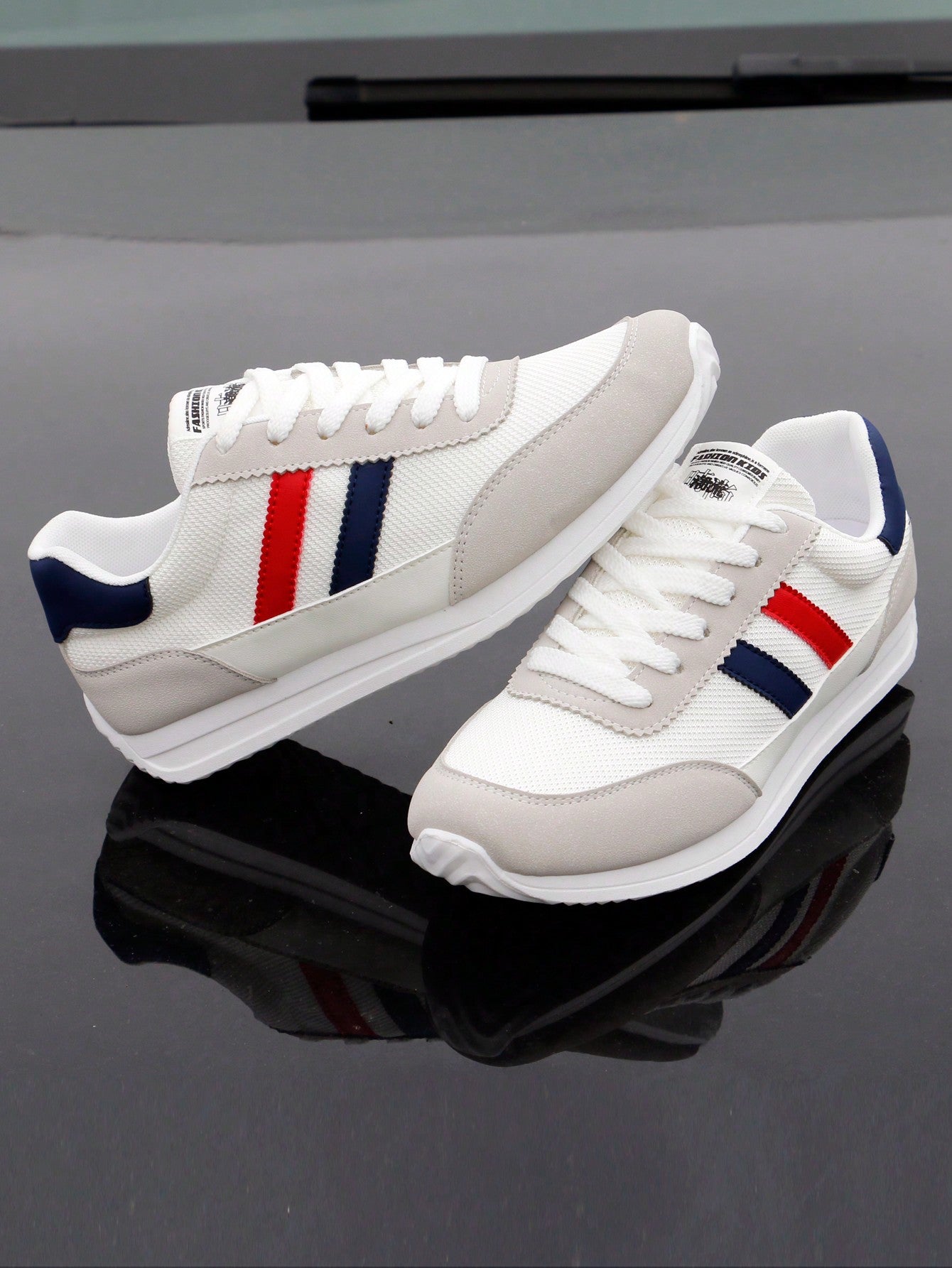 Tênis Casual Cano Baixo Respirável Com Faixas Laterais