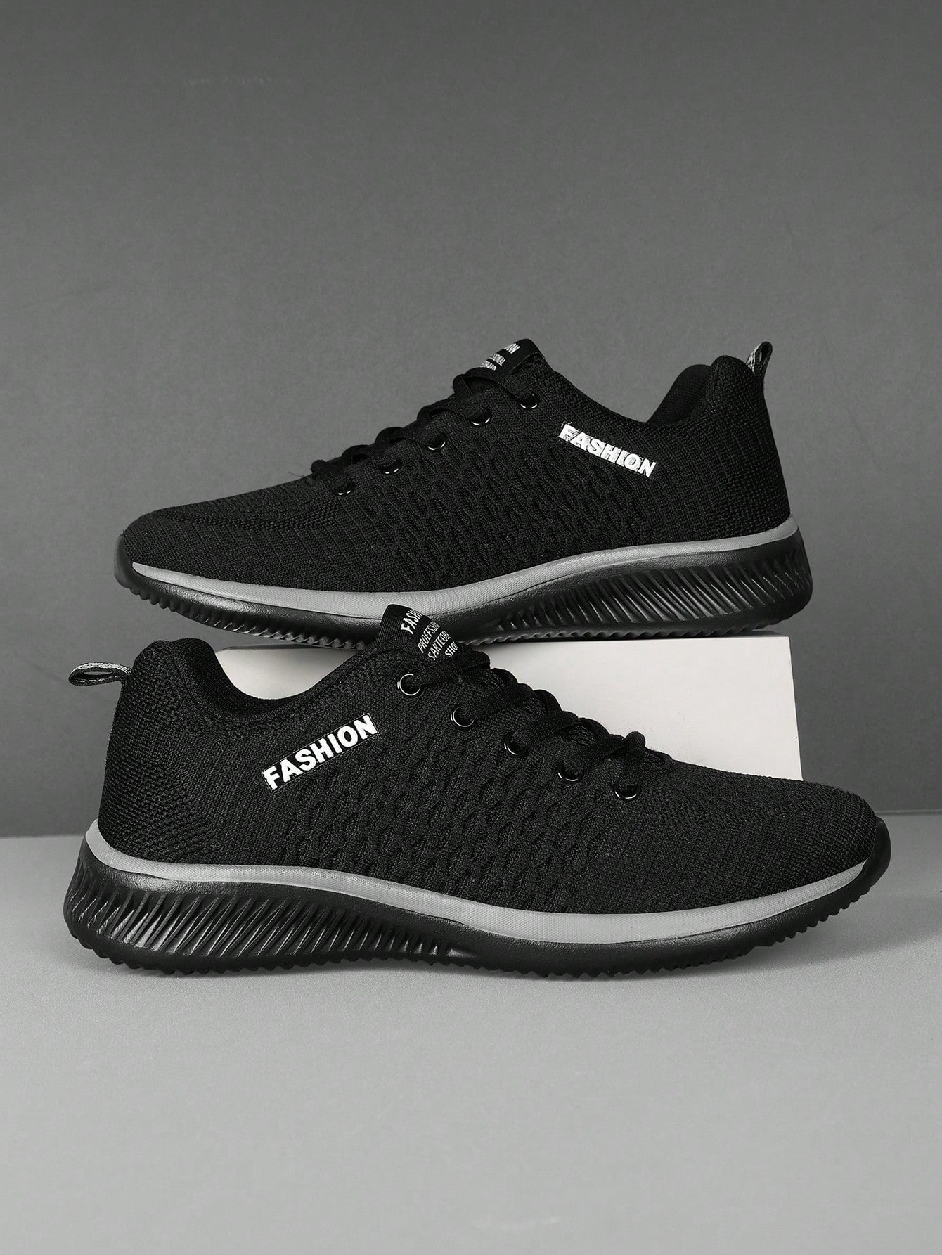 Tênis Corrida Knit Leve Com Solado Antiderrapante