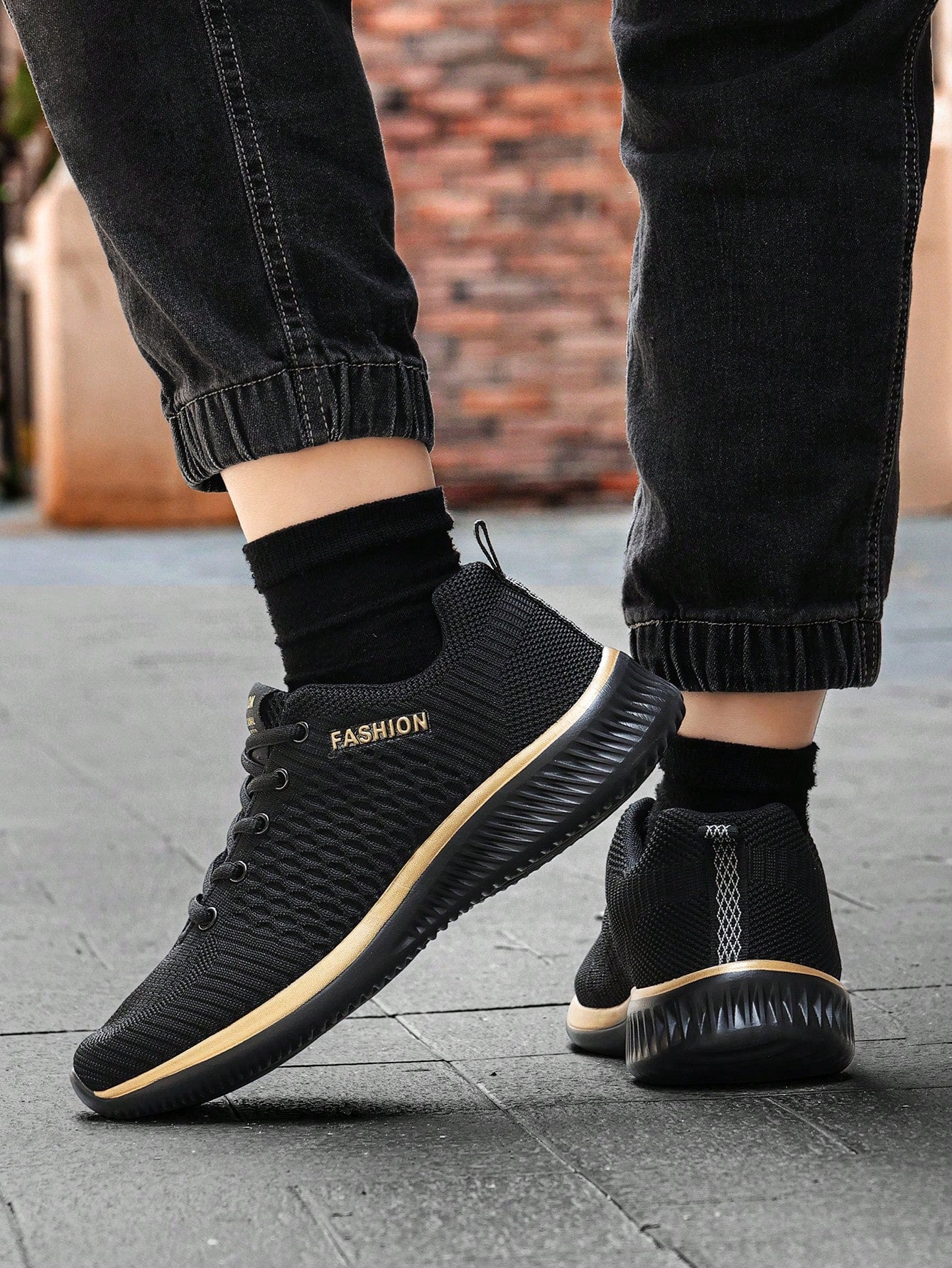 Tênis Corrida Knit Leve Com Solado Antiderrapante