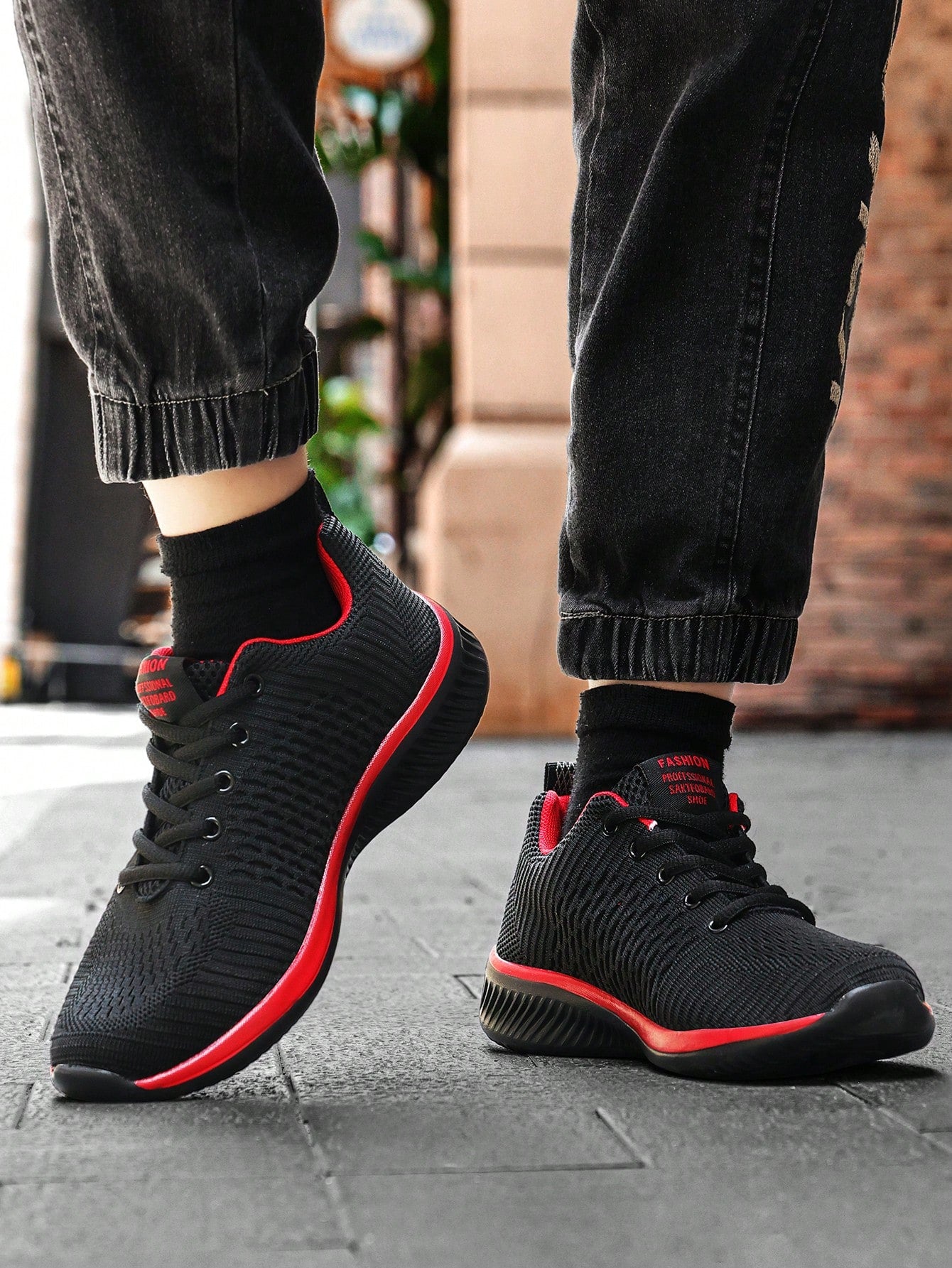 Tênis Corrida Knit Leve Com Solado Antiderrapante