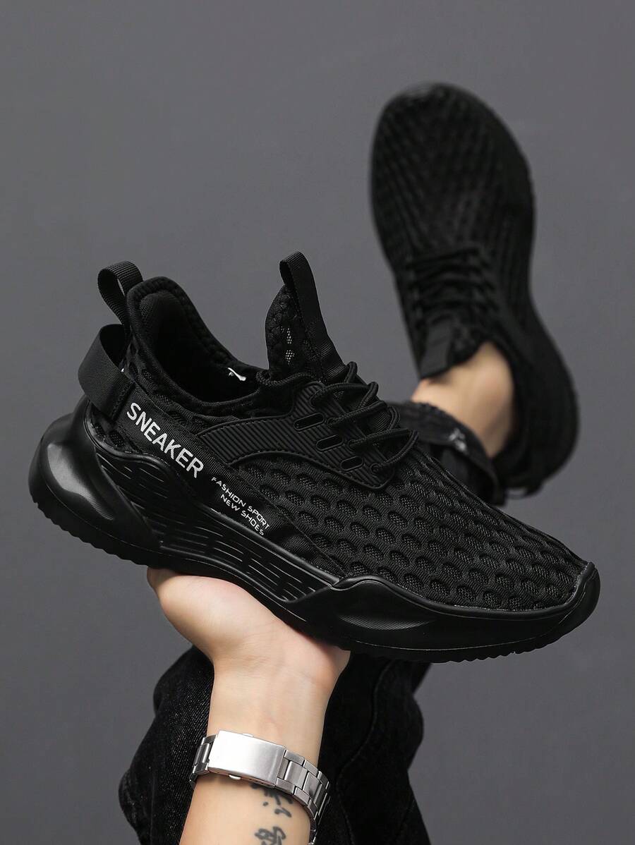 Tênis Corrida Leve Em Mesh Respirável Com Design Moderno