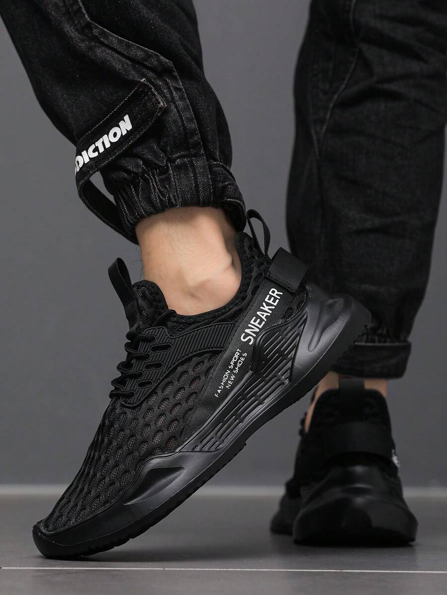 Tênis Corrida Leve Em Mesh Respirável Com Design Moderno