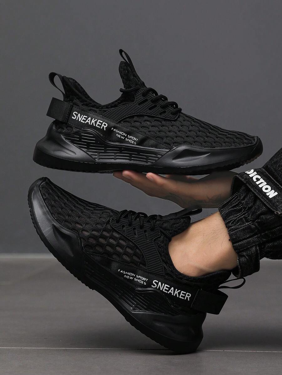 Tênis Corrida Leve Em Mesh Respirável Com Design Moderno