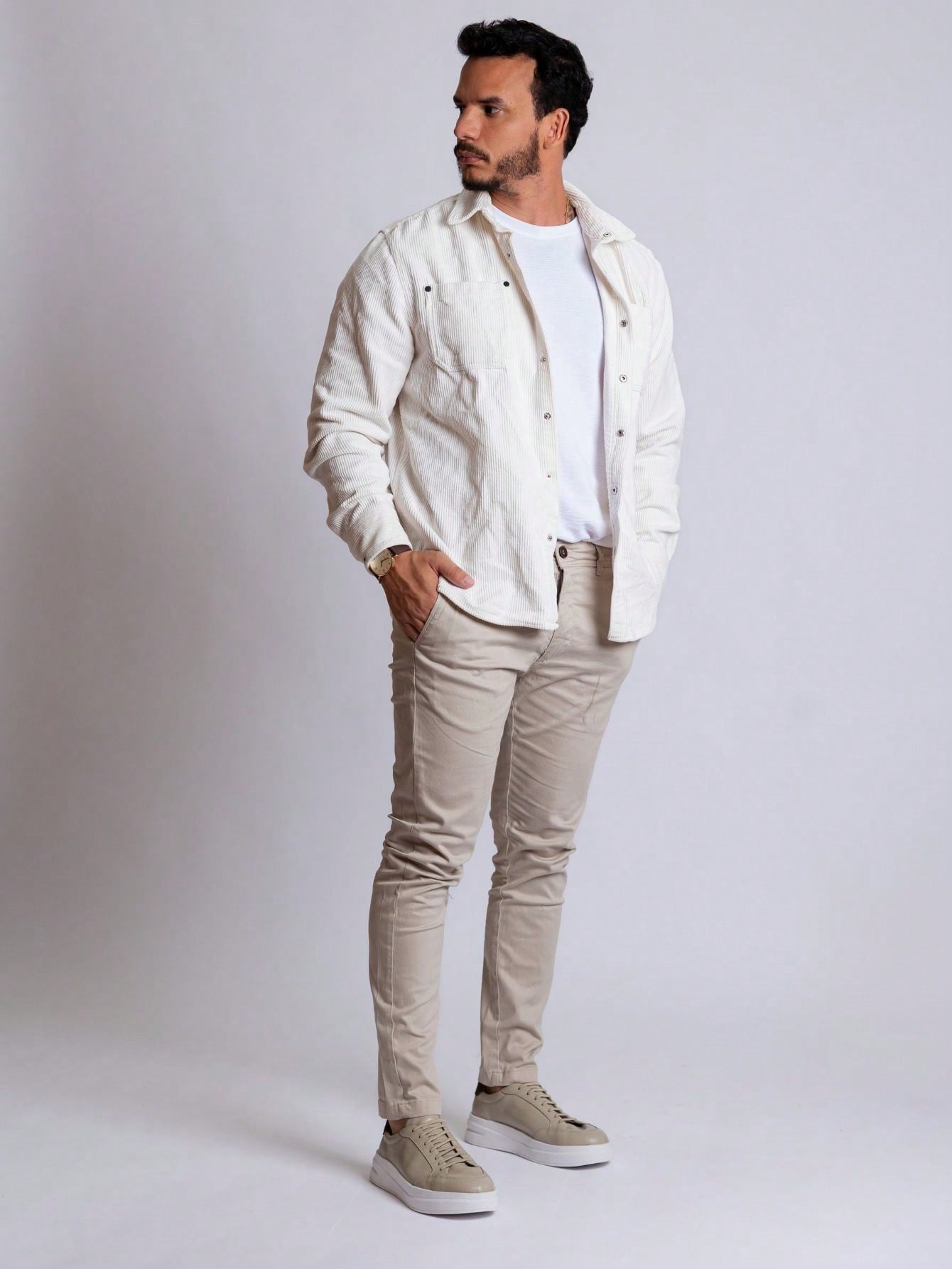 Tênis Casual Couro Com Solado Alto Robustecido