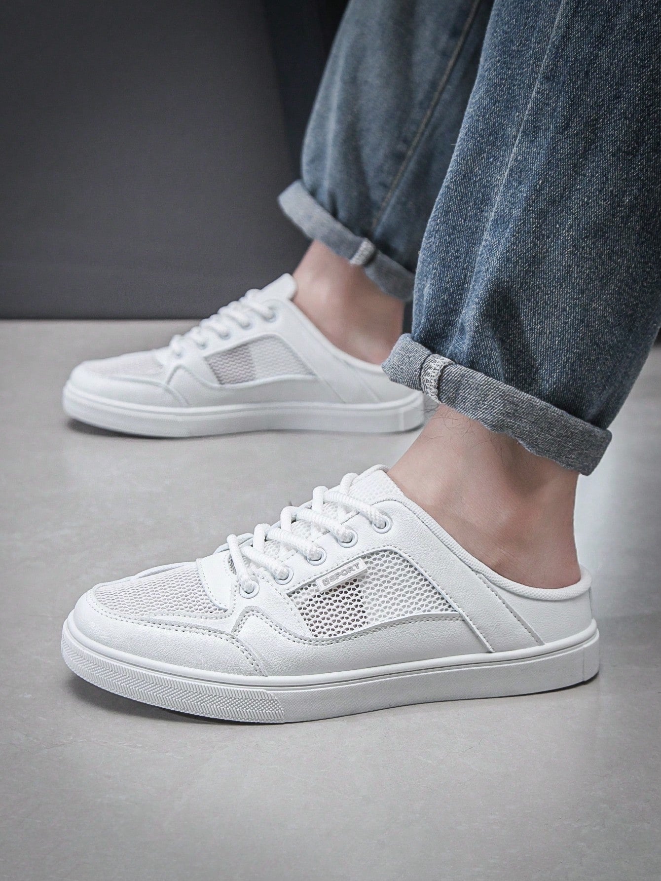 Tênis Casual Mule Lona Com Detalhe Respirável