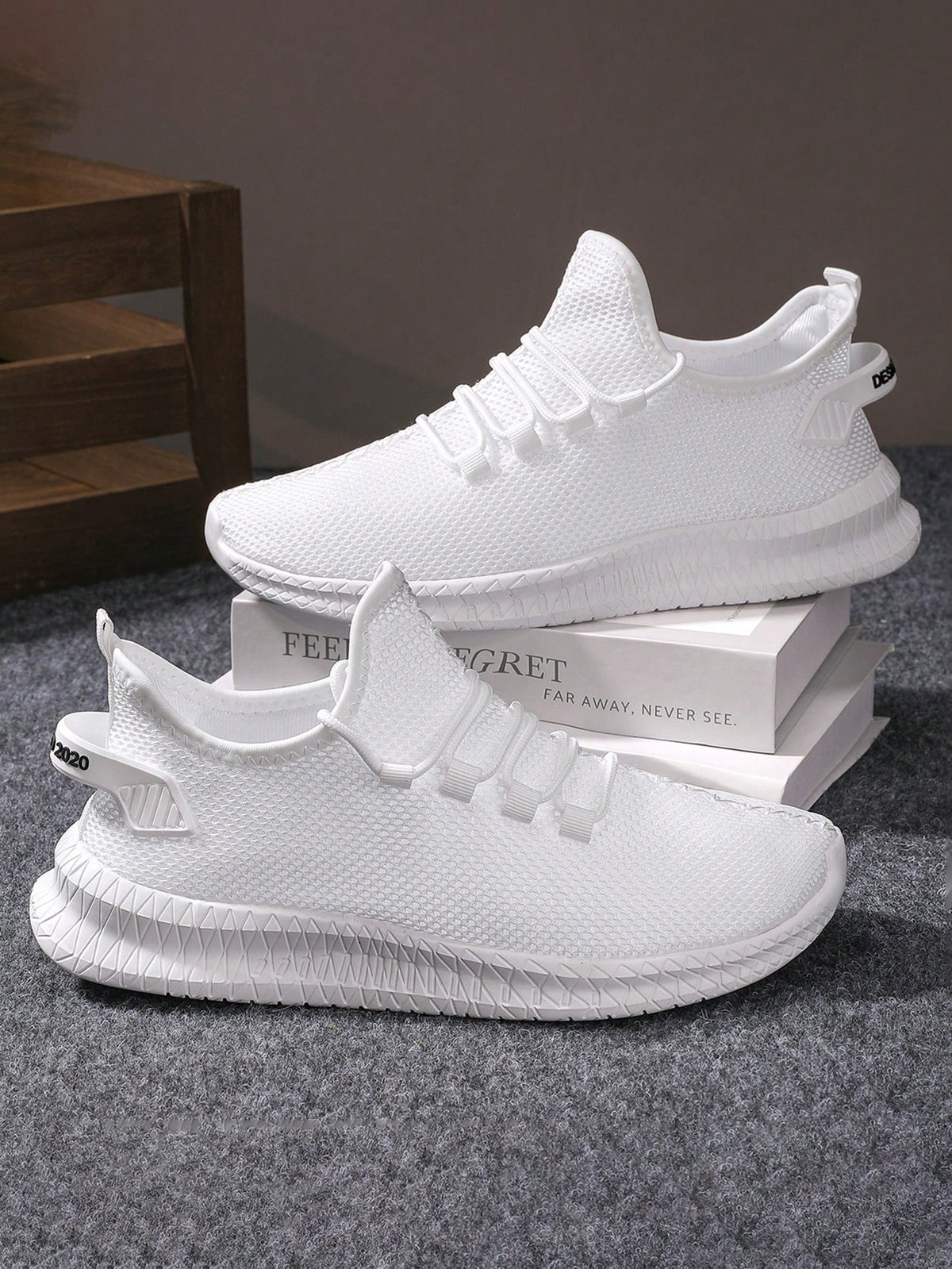 Tênis Corrida Knit Confortável Com Solado Flexível