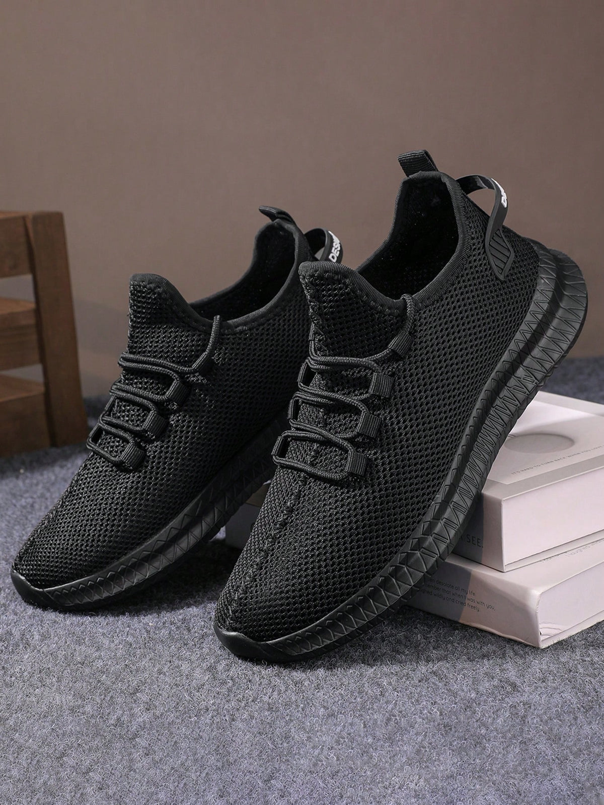 Tênis Corrida Knit Confortável Com Solado Flexível