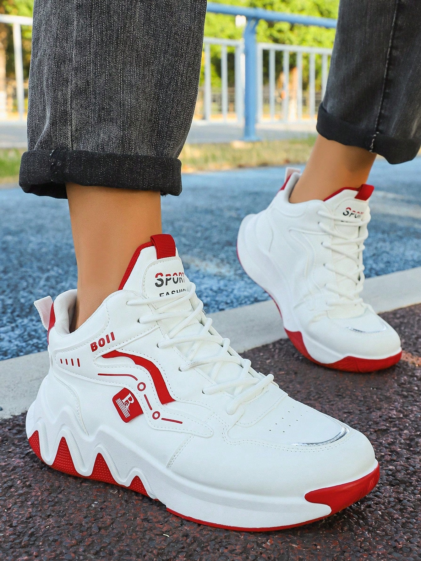 Tênis Corrida De Cano Alto Com Amortecimento Confortável