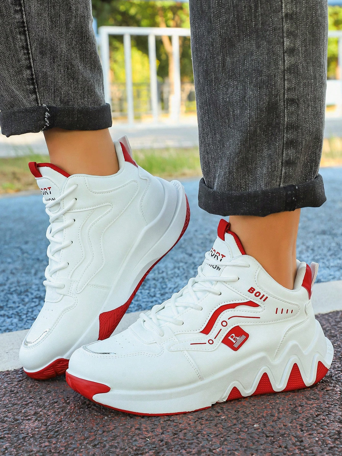 Tênis Corrida De Cano Alto Com Amortecimento Confortável