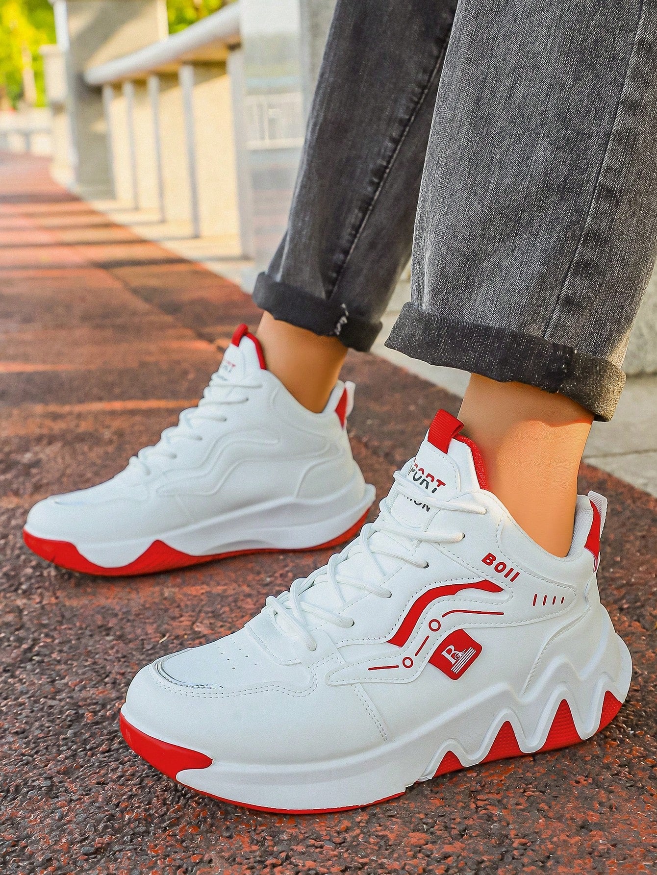 Tênis Corrida De Cano Alto Com Amortecimento Confortável