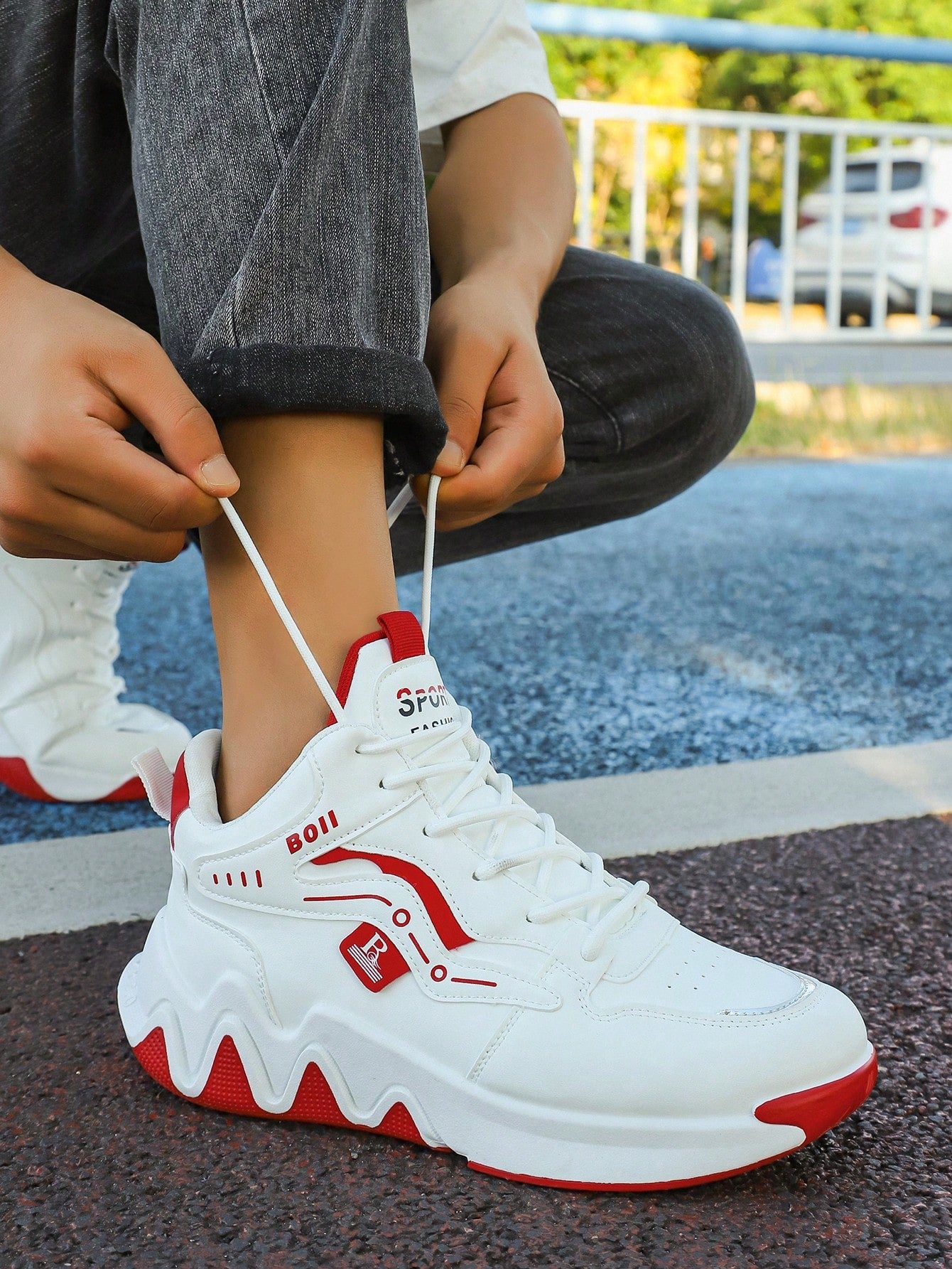 Tênis Corrida De Cano Alto Com Amortecimento Confortável