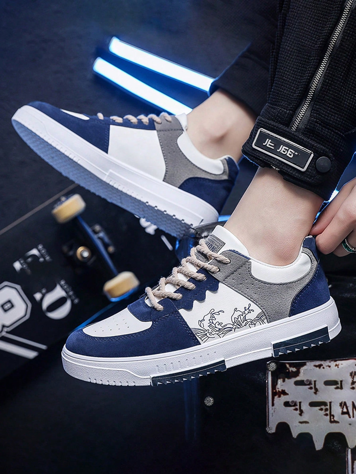 Tênis Street Recortes Modernos Solado Reforçado