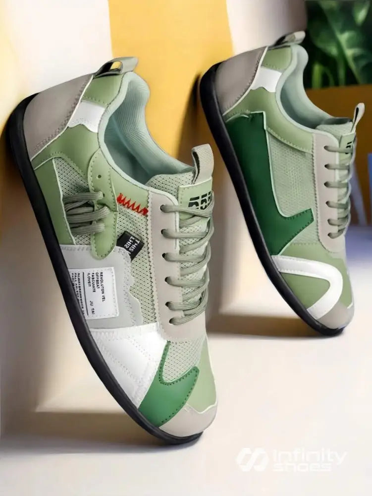 Tênis Casual Com Cabedal Multimaterial E Solado Resistente Verde / 36 Tênis Casual Com Cabedal Multimaterial E Solado