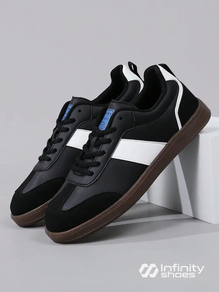 Tênis Casual Com Detalhes Em Camurça E Solado Emborrachado Tênis Casual Com Detalhes Em Camurça E Solado Emborrachado