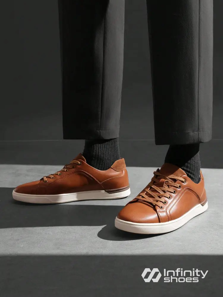 Tênis Casual Couro Com Solado Baixo Resistente Tênis Casual Couro Com Solado Baixo Resistente