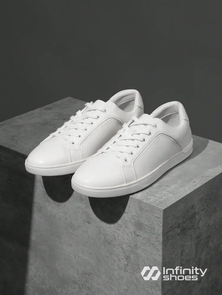 Tênis Casual Couro Com Solado Baixo Resistente Branco / 36 Tênis Casual Couro Com Solado Baixo Resistente