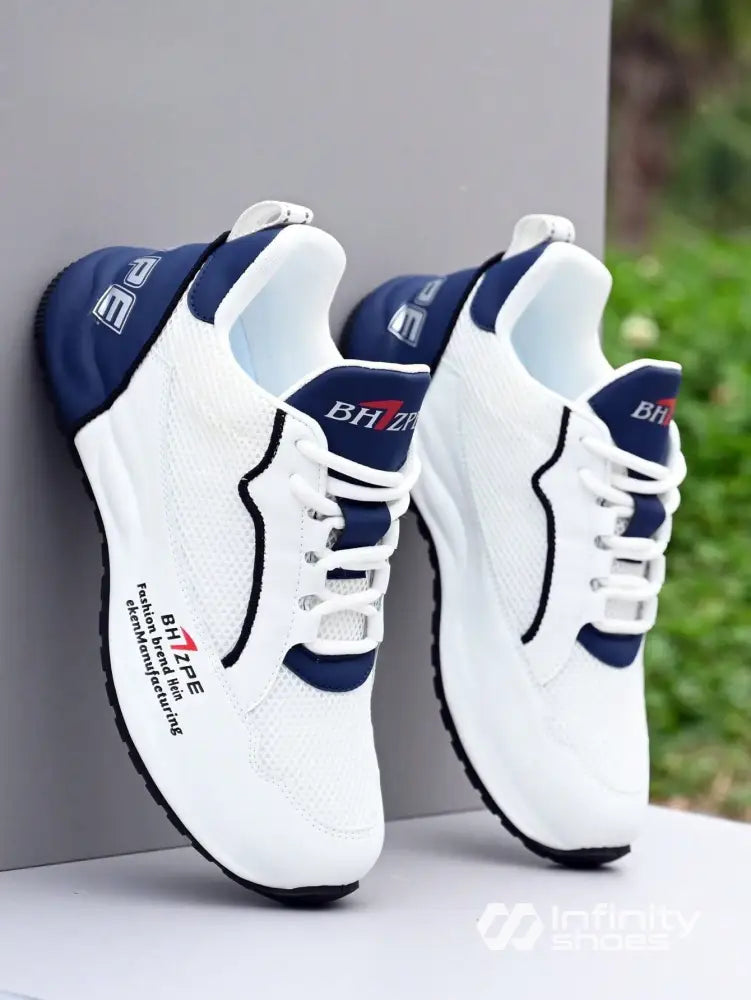 Tênis Casual Knit Respirável Recortes Esportivos Branco / 36 Tênis Casual Knit Respirável Recortes Esportivos