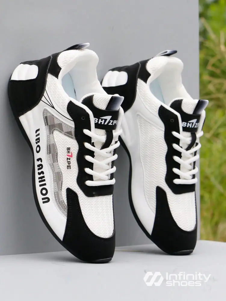 Tênis Casual Respirável Com Recortes Contrastantes Branco / 36 Tênis Casual Respirável Com Recortes Contrastantes