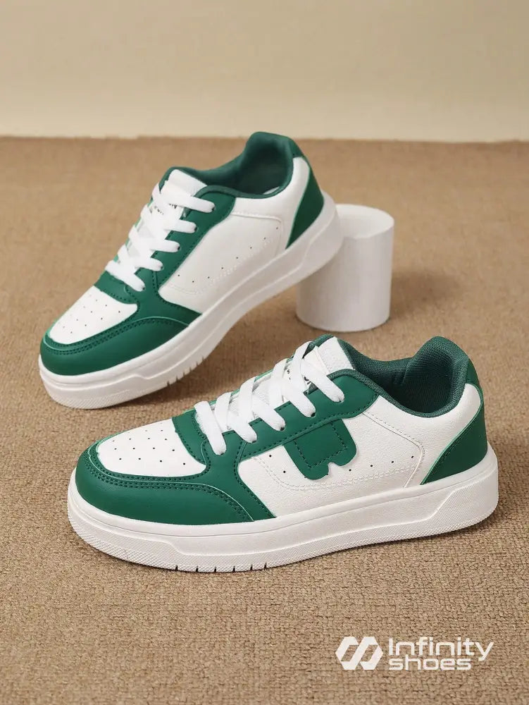 Tênis Casual Sintético Com Aplicações E Solado Grosso Verde / 36 Tênis Casual Sintético Com Aplicações E Solado Grosso