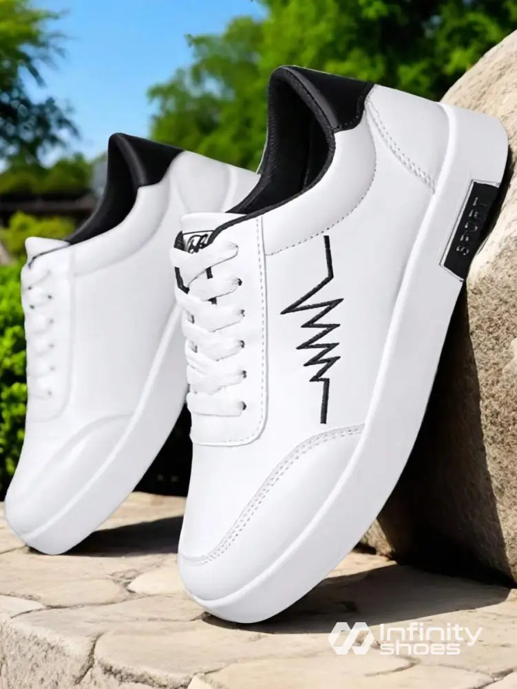 Tênis Casual Sintético Com Detalhe Bordado E Solado Resistente Branco / 36 Tênis Casual Sintético Com Detalhe Bordado E