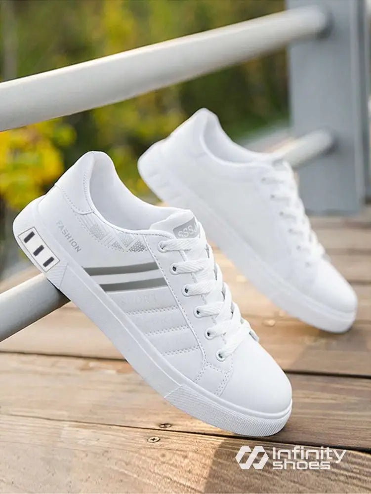 Tênis Casual Sintético Com Estilo Esportivo E Solado Resistente Branco / 36 Tênis Casual Sintético Com Estilo Esportivo