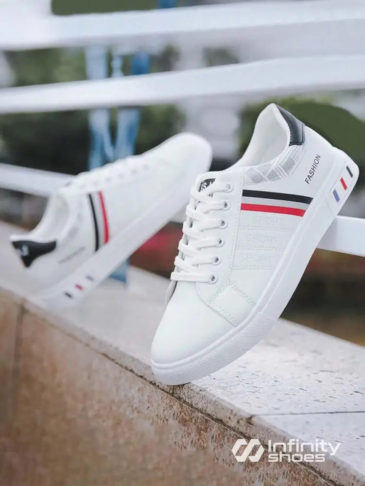 Tênis Casual Sintético Com Estilo Retrô E Solado Resistente Branco / 36 Tênis Casual Sintético Com Estilo Retrô E