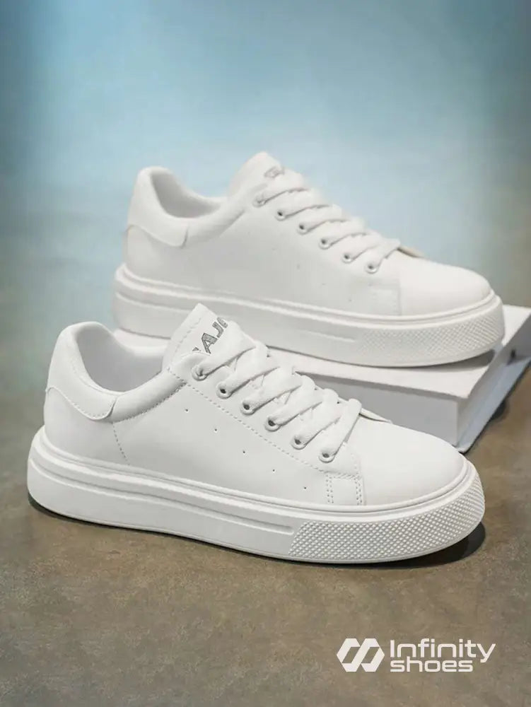 Tênis Casual Sintético Com Solado Plataforma Reforçado Branco / 36 Tênis Casual Sintético Com Solado Plataforma