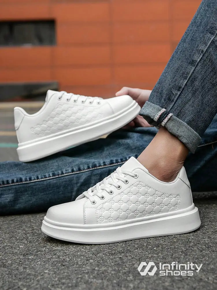 Tênis Casual Sintético Com Textura Lateral E Solado Plataforma Tênis Casual Sintético Com Textura Lateral E Solado