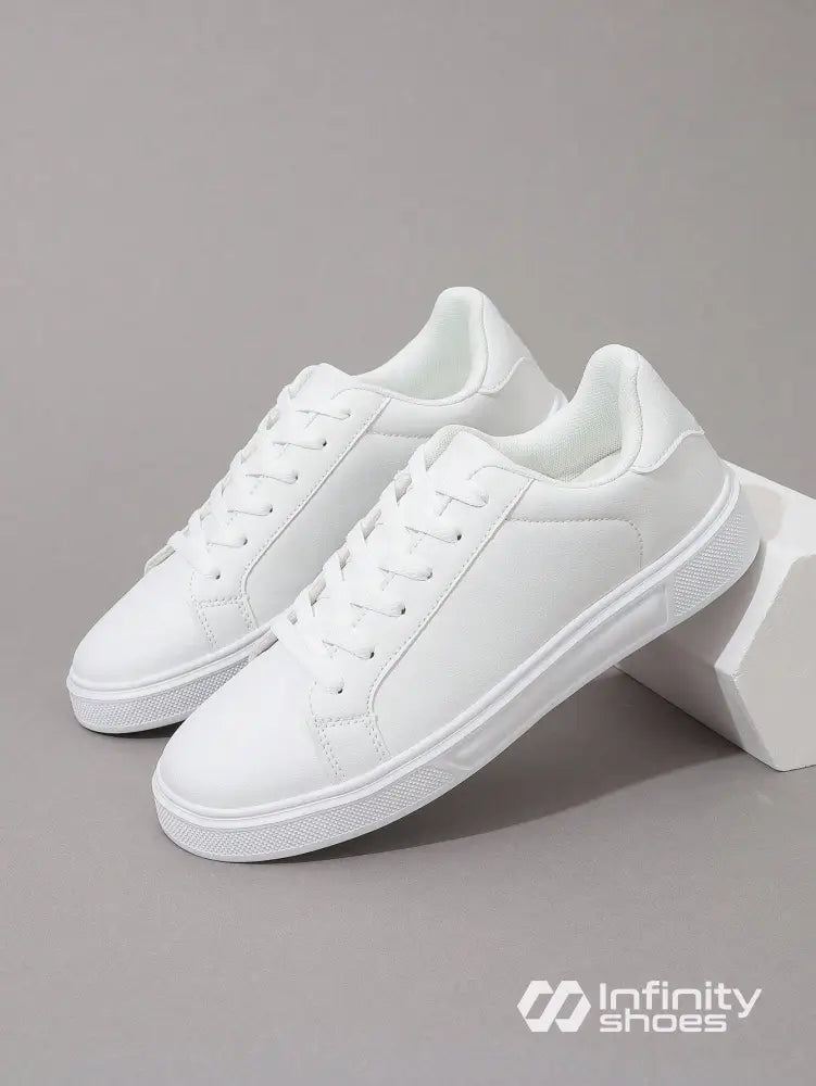 Tênis Casual Sintético Design Minimalista Com Solado Leve Branco / 36 Tênis Casual Sintético Design Minimalista Com