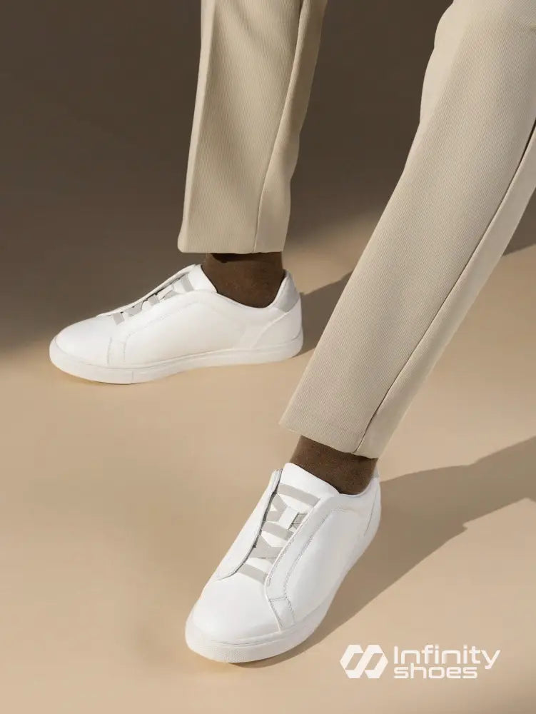 Tênis Casual Slip On Com Solado Baixo Confortável Branco / 36 Tênis Casual Slip On Com Solado Baixo Confortável