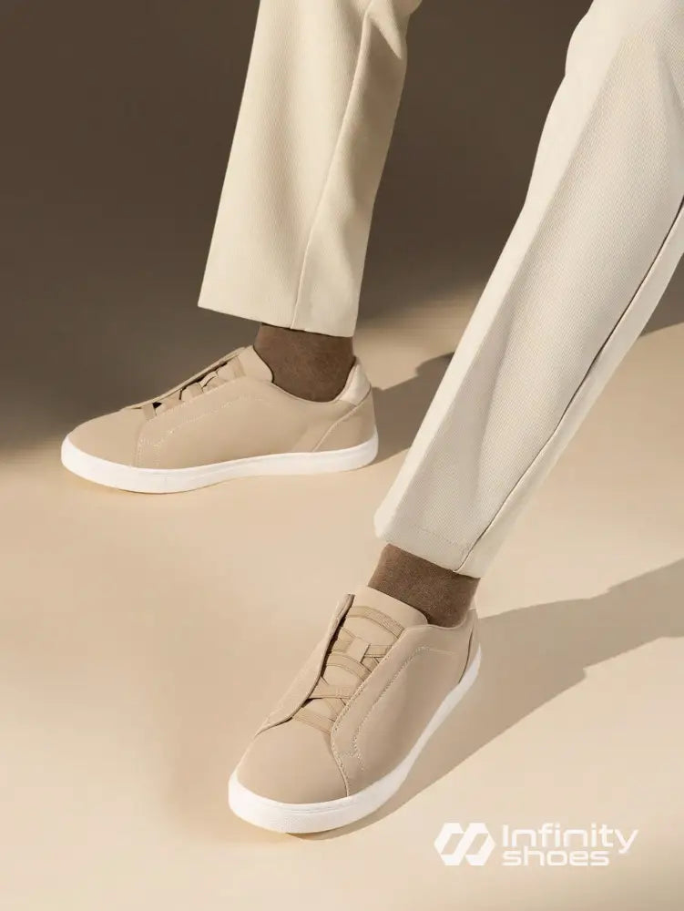 Tênis Casual Slip On Com Solado Baixo Confortável Caqui / 36 Tênis Casual Slip On Com Solado Baixo Confortável