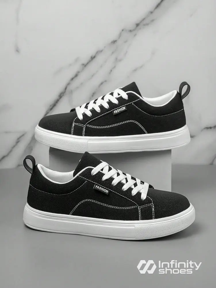 Tênis Casual Tecido Com Costura Contrastante E Solado Grosso Tênis Casual Tecido Com Costura Contrastante E Solado