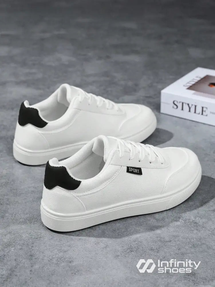 Tênis Casual Tecido Leve Com Solado Baixo Resistente Branco / 36 Tênis Casual Tecido Leve Com Solado Baixo Resistente