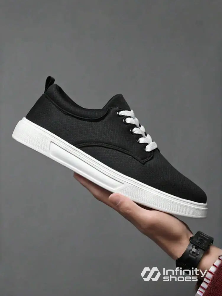 Tênis Casual Tecido Respirável Com Solado Baixo Resistente Preto / 36 Tênis Casual Tecido Respirável Com Solado Baixo