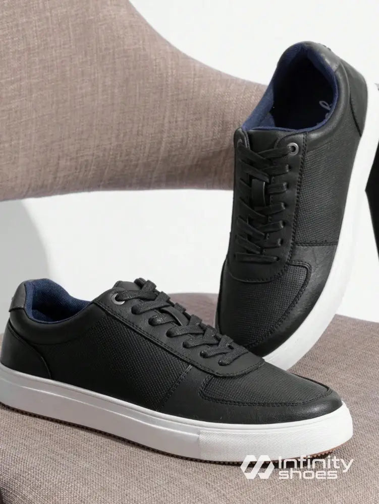 Tênis Casual Texturizado Design Moderno Urbano Preto / 36 Tênis Casual Texturizado Design Moderno Urbano