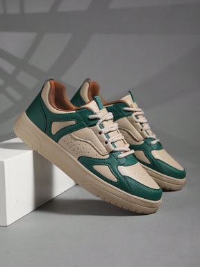 Tênis Casual Cano Baixo Recortes Modernos Solado Resistente