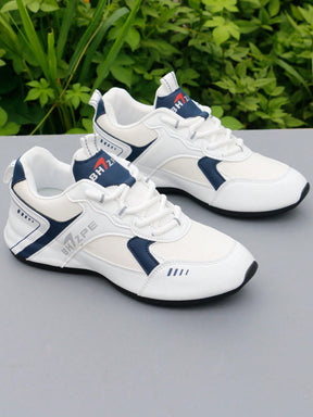 Tênis Casual Recortes Esportivos Cabedal Respirável