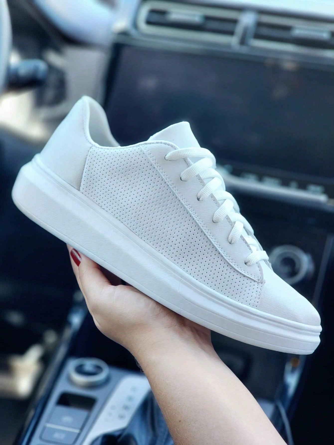 Tênis Casual Cano Baixo Respirável Solado Alto