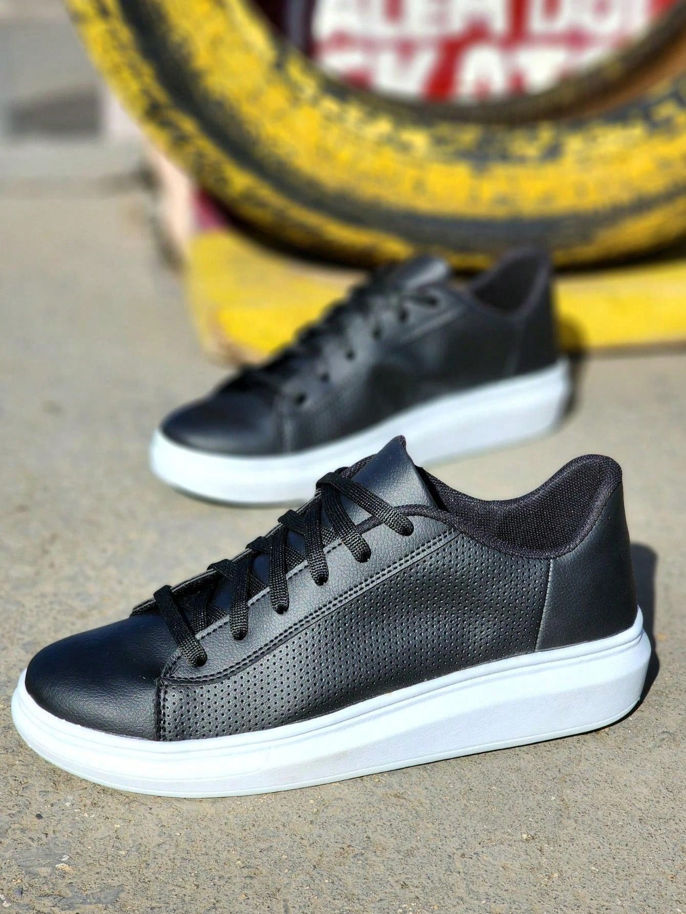 Tênis Casual Cano Baixo Respirável Solado Alto