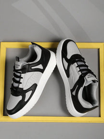 Tênis Casual Cano Baixo Recortes Modernos Solado Resistente