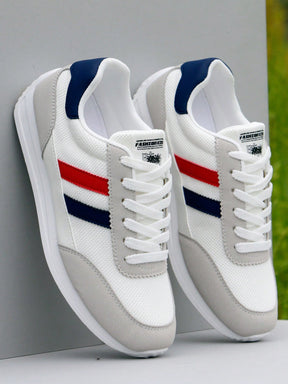 Tênis Casual Cano Baixo Respirável Com Faixas Laterais