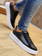Tênis Casual Cano Baixo Solado Alto Design Minimalista