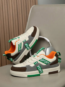 Tênis Casual Recortes Modernos Estampado Solado Robusto