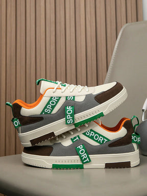 Tênis Casual Recortes Modernos Estampado Solado Robusto