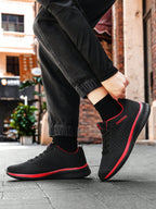 Tênis Corrida Knit Leve Com Solado Antiderrapante