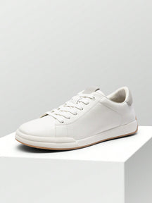 Tênis Casual Couro Design Minimalista Solado Resistente
