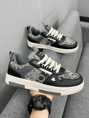 Tênis Street Estampado Casual Cano Baixo Detalhes Modernos