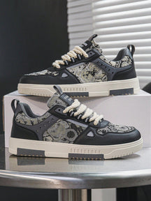 Tênis Street Estampado Casual Cano Baixo Detalhes Modernos