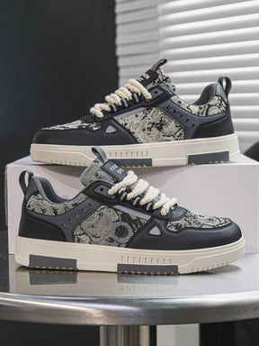 Tênis Street Estampado Casual Cano Baixo Detalhes Modernos